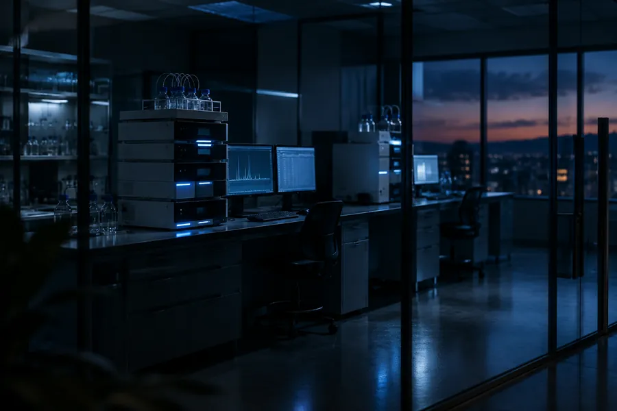 Analytisches Labor in der Abenddämmerung
